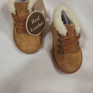 Cozy Tan Kids Boots with Faux Fur Lining